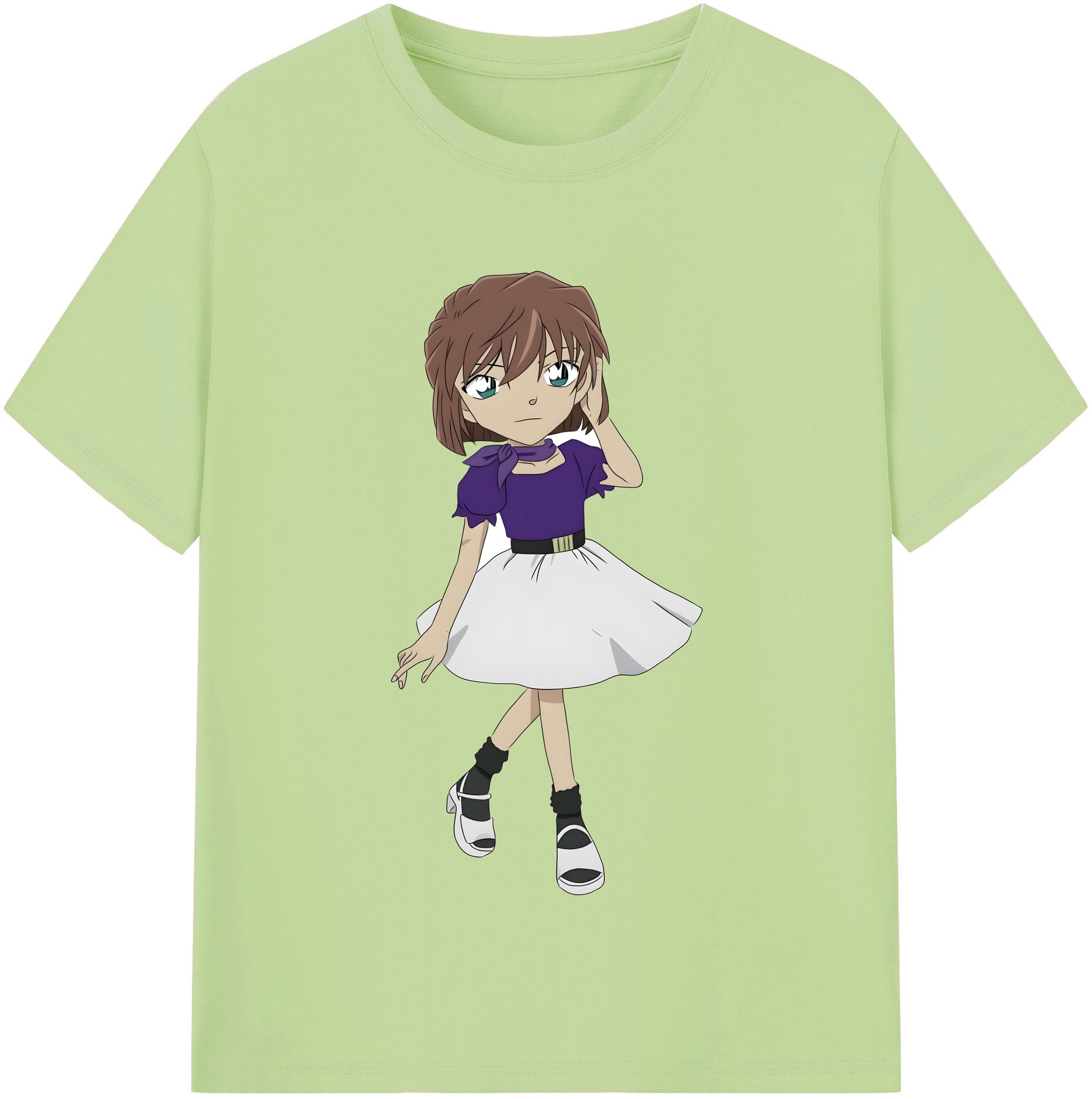 （画像用） 名探偵コナン 灰原 哀 はいばら あい Detective Conan Anita Hailey、Vi Graythorn Haibara Ai 綿100％半袖Tシャツ（フロントプリント）